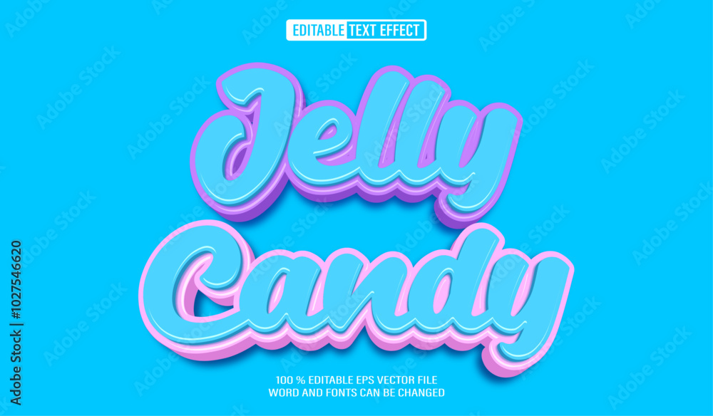 Poster editable 3d text style effect - jelly candy text effect template