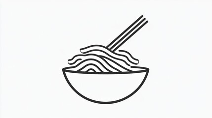 a minimalist noodle logo with a single noodle forming