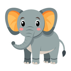 Fototapeta premium Cute Elephant Cartoon Wild Animals Illustration