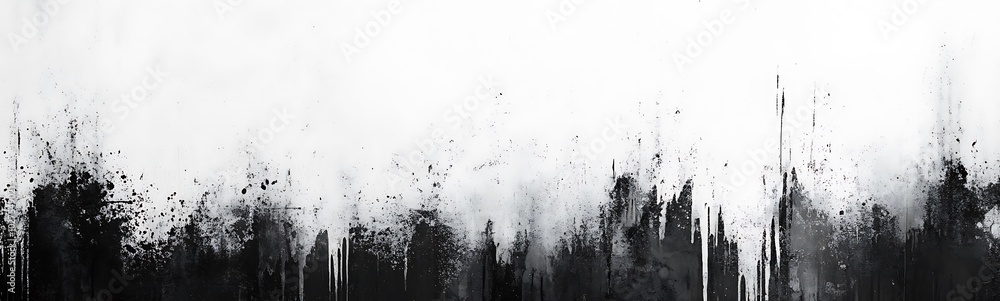 Poster a minimalist black and white abstract artwork featuring splashes and drips, evoking emotion and dept