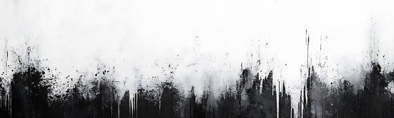 Obraz premium A minimalist black and white abstract artwork featuring splashes and drips, evoking emotion and depth.