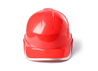 Fototapeta premium Orange hard hat isolated on white. Safety equipment