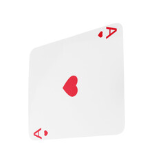 Poker game. One playing card isolated on white