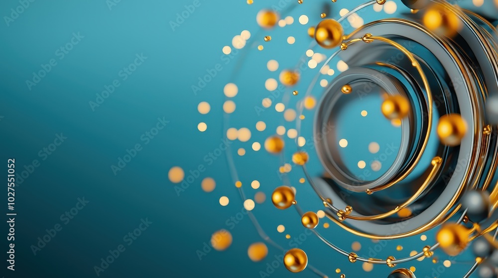 Poster circular abstract forms representing the cycle of innovation