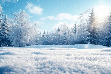 Fototapeta premium Winter season background with full of snow