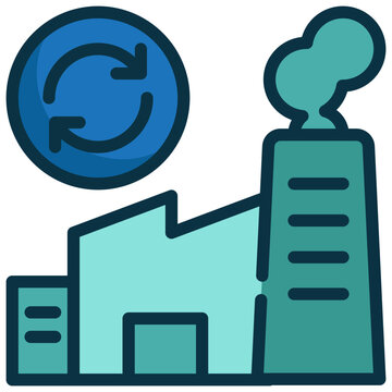 recommend clip art: factory environment green renewable energy power filled outline