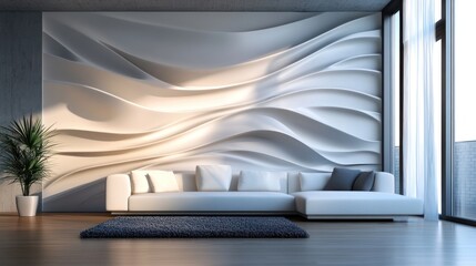 3D wall art with a modern abstract design, bringing a unique visual element to any interior space.
