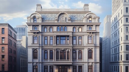 Fototapeta premium An iconic building showcasing the evolution of architectural styles from classical to modern eras.