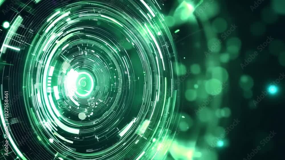 Aufkleber swirling green patterns and luminous particles create a captivating abstract design, evoking a sense