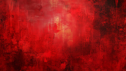 Abstract red grunge background with scratches and stains, dark red, red tones, red color, textured background.