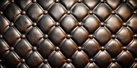 Fototapeta premium Luxurious leather surface with deep button tufting.