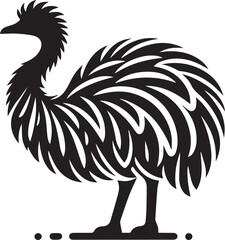 Emu silhouette vector