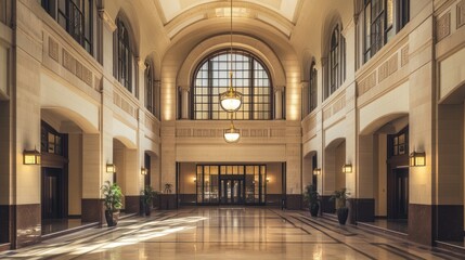 Naklejka premium A regional architectural style represented in a prominent public building, showcasing the area's cultural roots.