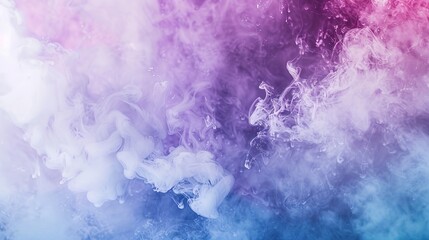 Fototapeta premium Abstract Artwork Featuring Captivating Acrylic Pigments and Ink Whirlpool, Creating a Dreamy Smoke Cloud on a Pure White Canvas with Generous Copy Space, in a Lively Mix of Purple, Blue, and Pink Tone