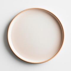 Aerial view of a smooth matte ceramic plate on a white background, perfect for clean and minimal product branding