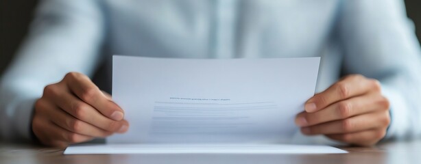 Closeup of hands folding a business proposal document after a consulting session, business proposal, finalizing strategy
