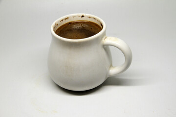 Fototapeta premium black espresso coffe cup top view isolated