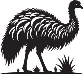 Emu silhouette vector