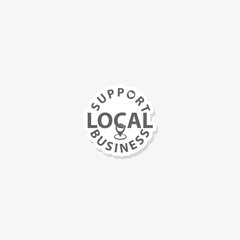 Support local business icon sticker isolated on gray background