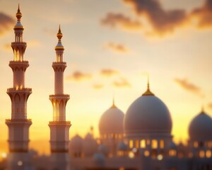 A side angle shot of a beautiful mosque