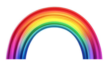 Colorful rainbow arc on a white background, symbolizing joy and diversity.