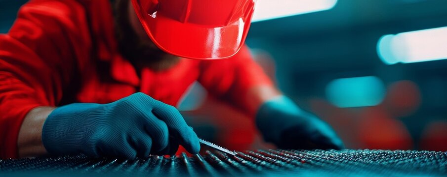 A large billboard at a hardware store advertising a '50 Discount' on tools and equipment with practical, engaging graphics