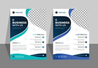 Corporate business flyer template design, flyer in A4 with colorful business proposal, abstract business flyer, vector template design.