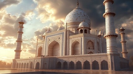 Obraz premium Religious monuments with distinct architectural styles, representing cultural diversity and history.
