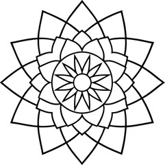 Fototapeta premium Simple mandala design for coloring. Vector floral mandala. Geometric ornamental mandala
