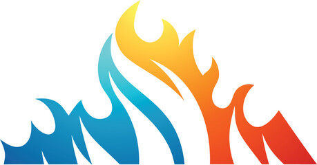 Abstract image of ice, water and fire