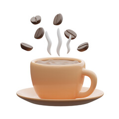 Hot coffee 3d illustration
