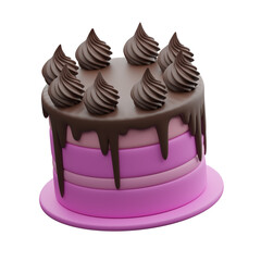 Cake 3d illustration