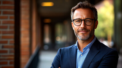 Fototapeta premium Confident man in a professional setting.