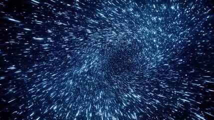 Hyperspeed Warp Tunnel of Glowing Blue Particles