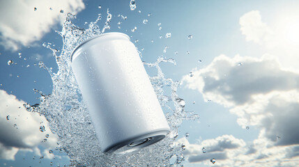 Pristine 3D Mockup of Blank White Soda Can