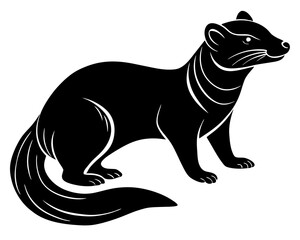 Mongoose animal vector silhouette on white background