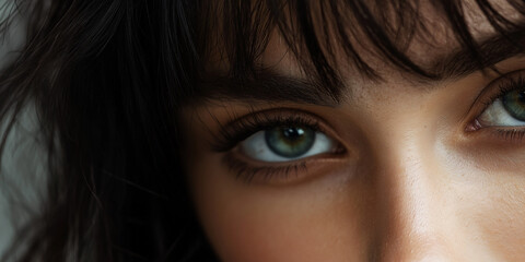 Fototapeta premium A close-up image showcasing a pair of striking, intense eyes, embodying a sense of mystery, intrigue, and the depth of human emotion in a captivating gaze.
