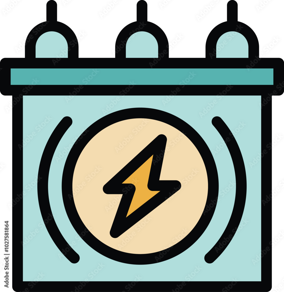 Poster image representing an electric transformer, essential for converting voltage levels and ensuring a r