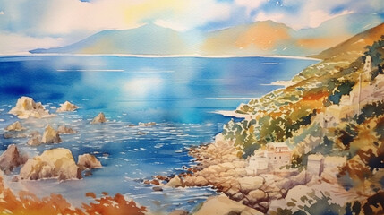 the view of the sea from the top of the mountain