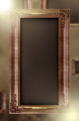 Creative picture frame illustration, artistic text or images placeholder mock up template