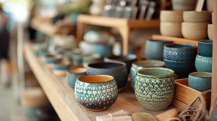 A close-up of handmade products displayed in a small business, showing the care and craftsmanship involved