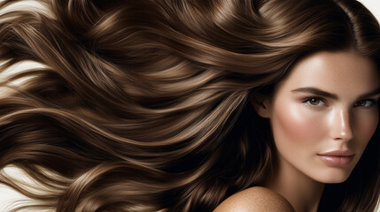 Obraz premium woman with hair chestnut blonde