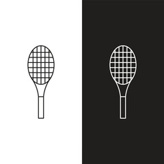 Tennis racket ball icon vector simple pictogram clipart image set, flat sport racquet game black white flat green blue illustration graphic silhouette sign