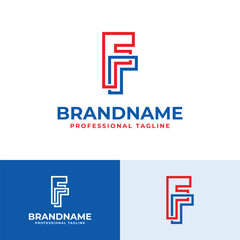 Letters FR Monogram Line Logo Set, for business with FR or RF initials