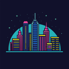 Fototapeta premium Cityscape Vector Illustration with Car and Urban Background