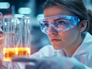 Research team experimenting with wireless energy transfer, with futuristic technology in a lab setting