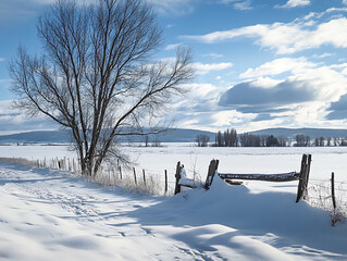 Beauty of a Snowy Landscape
