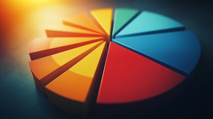 Obraz premium Colorful Pie Chart on a Dark Background