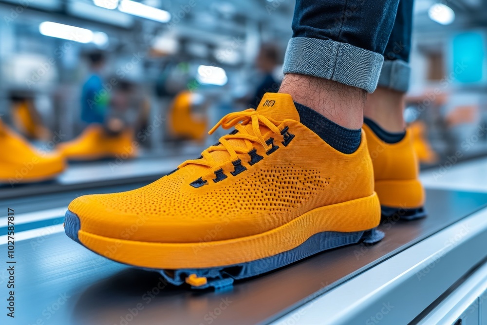 Poster Futuristic 3D-printed shoes, where customers design their own custom fit and style using advanced materials, and the shoes are printed on-demand for a perfect, personalized experience