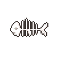 fish bone icon pixel art